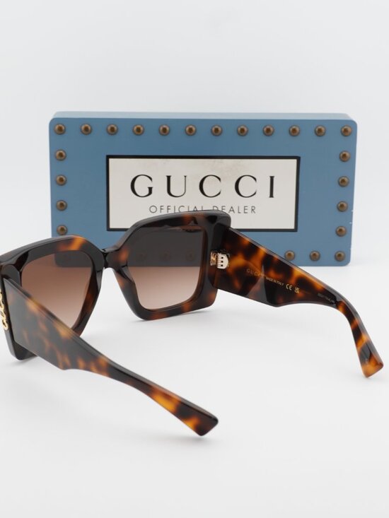 Gucci GG2039S 002 Butterfly Sunglasses - Havana / Brown Gradient